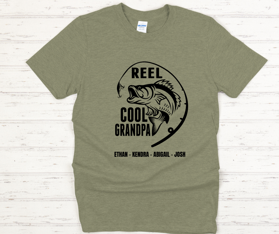Reel Cool Dad, Grandpa, etc. Personalized Tees