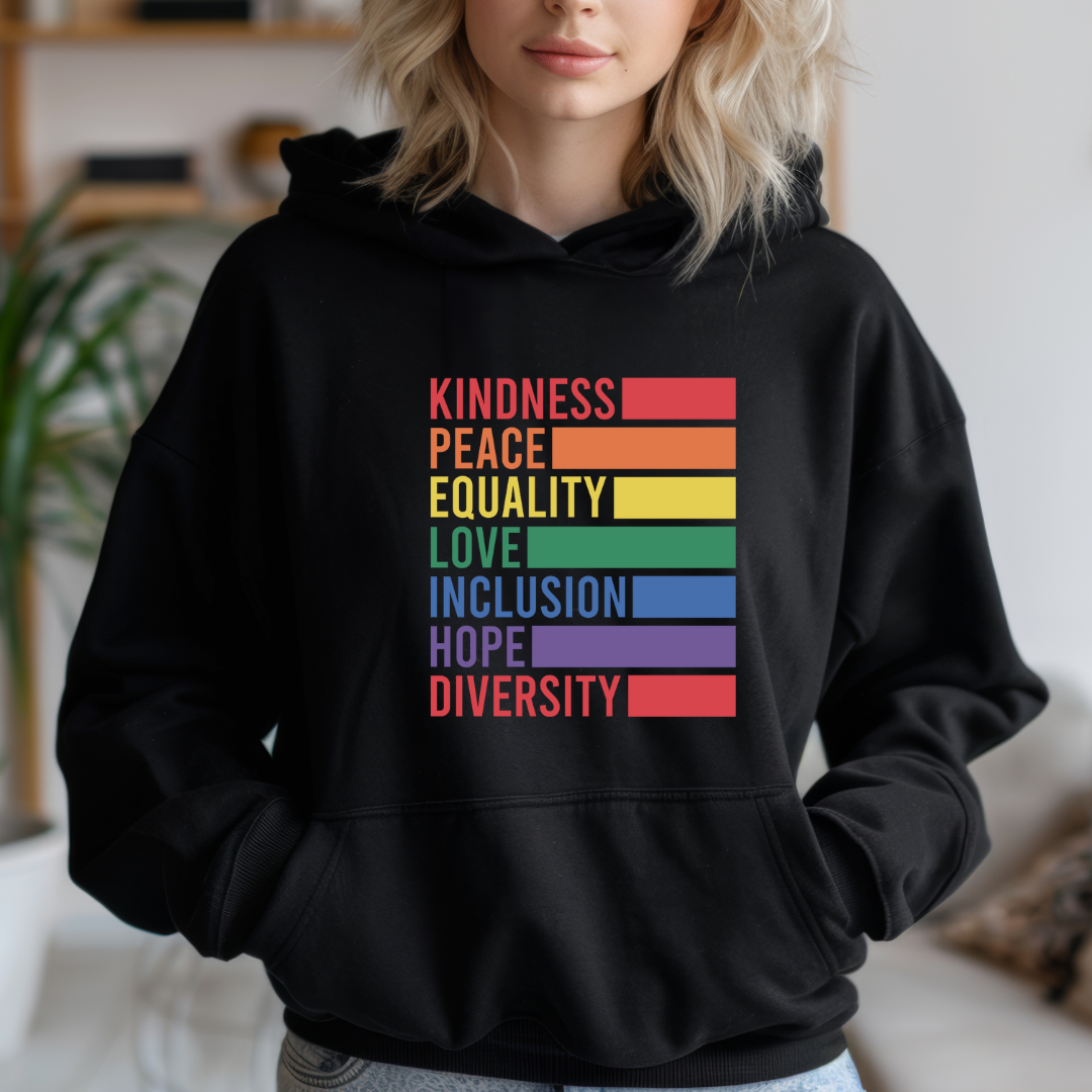 Kindness Peace Equality Love Inclusion Hope Diversity Tees/Crewnecks/Hoodies