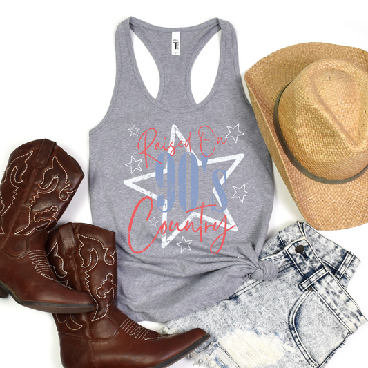 Raised On 90's Country Racerback Tanks