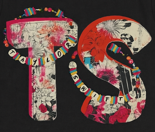 TS Taylor Swift Floral Initials Kids Tees