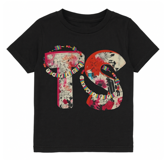 TS Taylor Swift Floral Initials Kids Tees