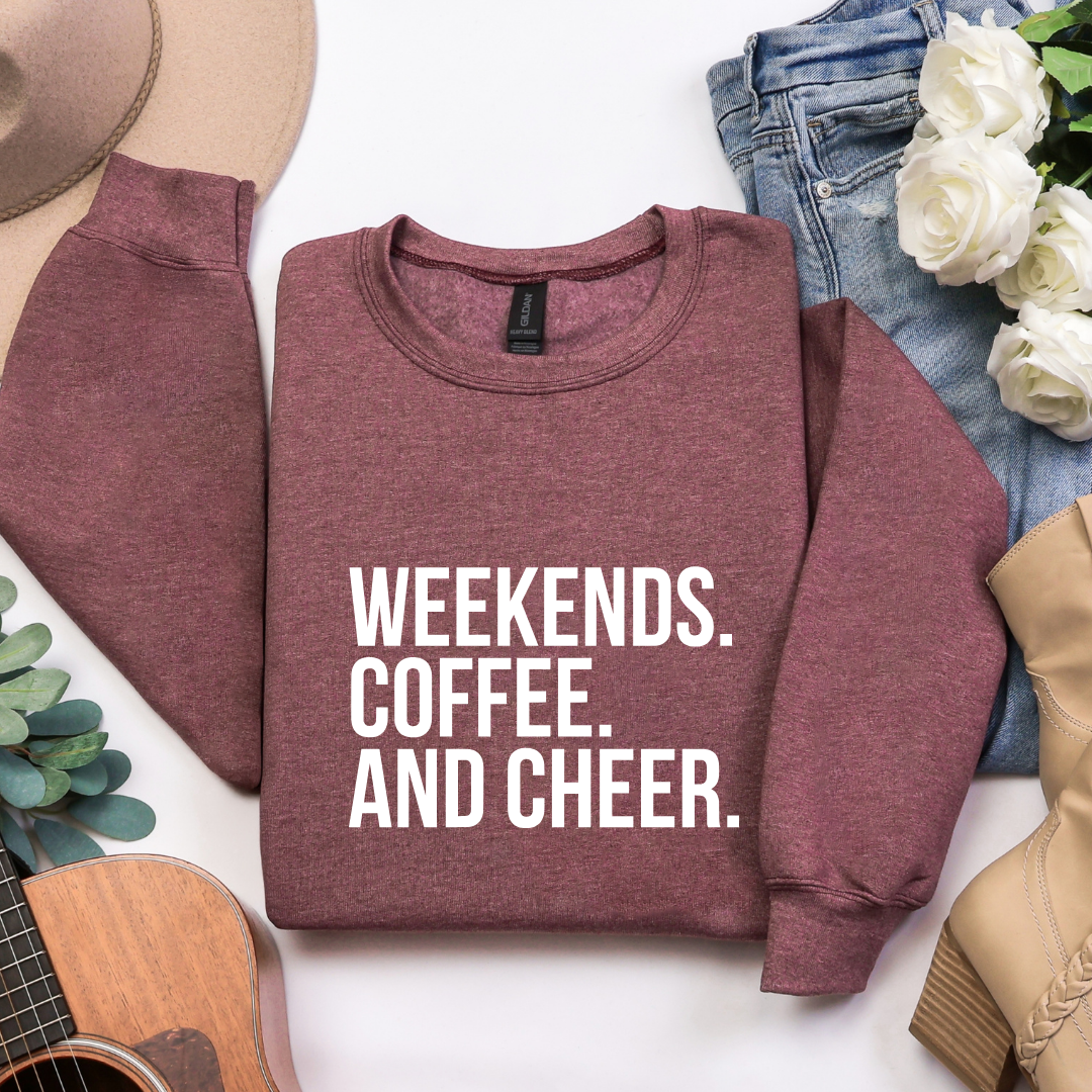Weekends Coffee And Cheer Crewnecks