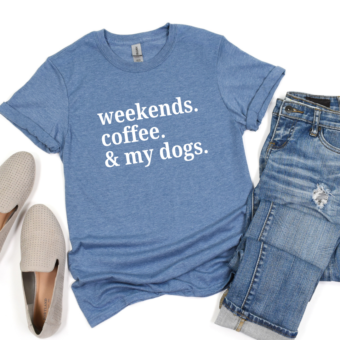 Weekends Coffee And My Dog Softstyle Tees