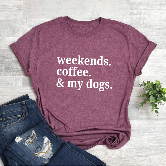 Weekends Coffee And My Dog Softstyle Tees