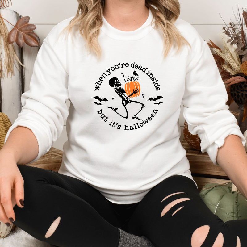 Dead Inside But It's Halloween Crewnecks