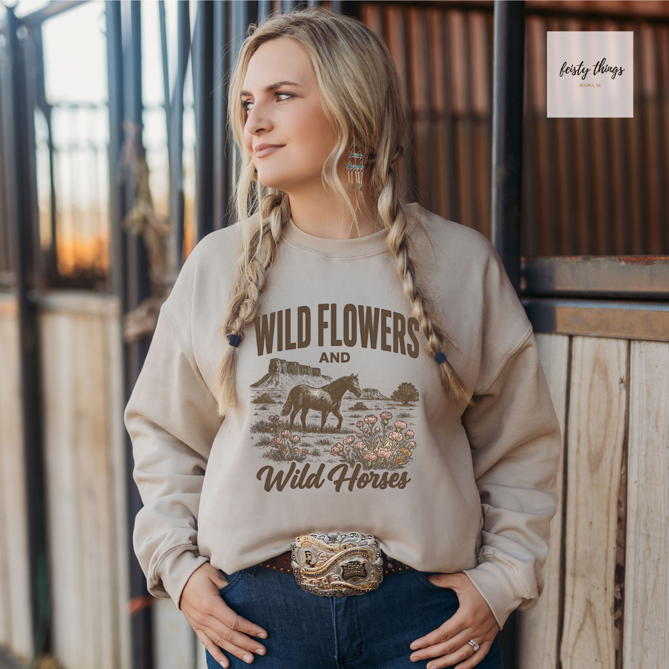 Wildflowers and Wild Horses Lainey Wilson Crewnecks