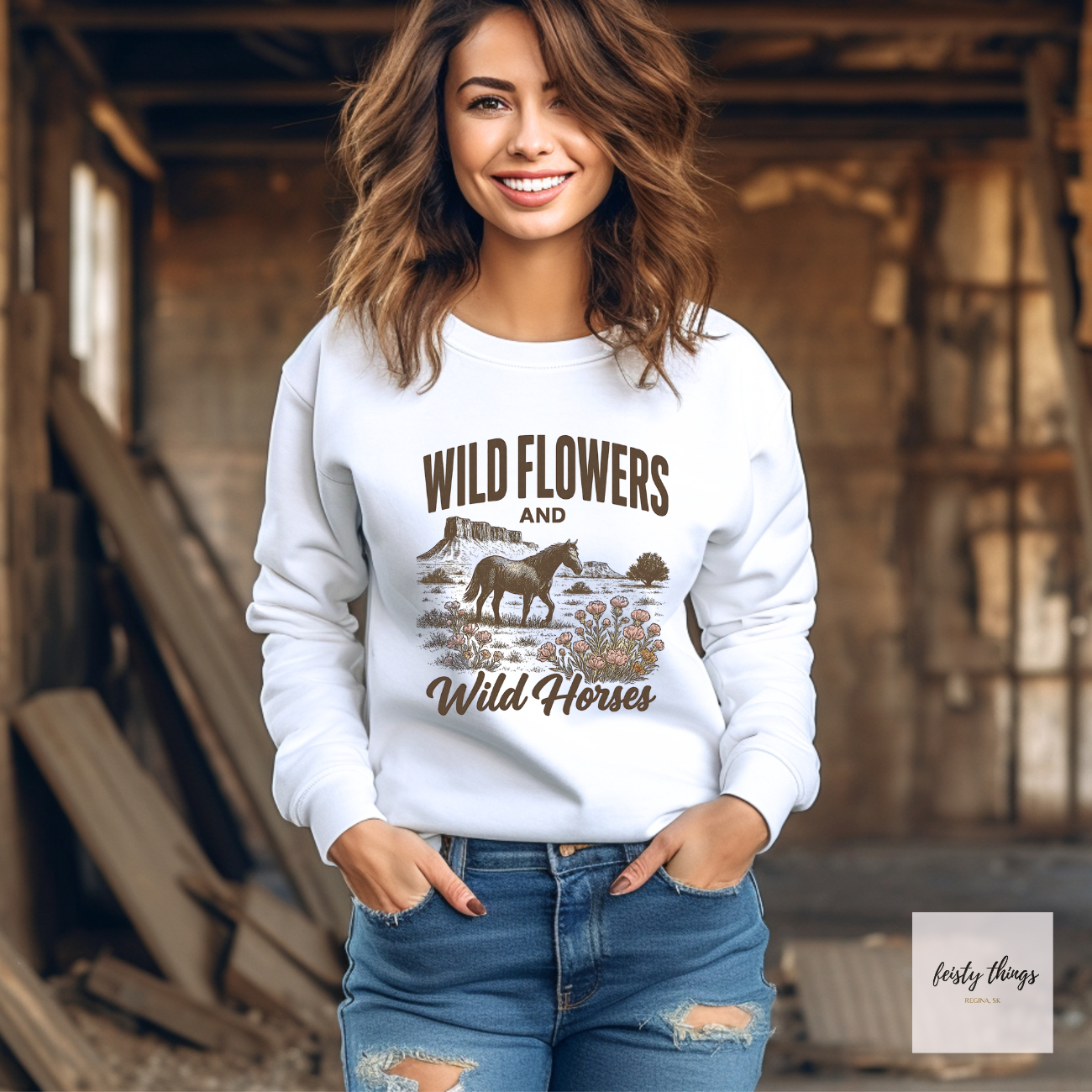 Wildflowers and Wild Horses Lainey Wilson Crewnecks