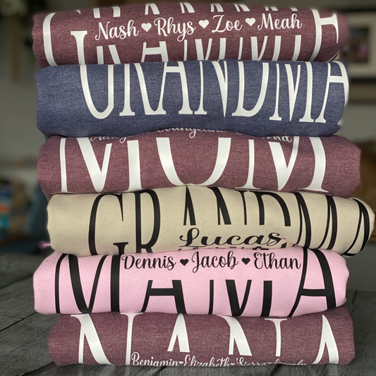 Mom - Grandma - Nana - Etc. Personalized Name Crewnecks