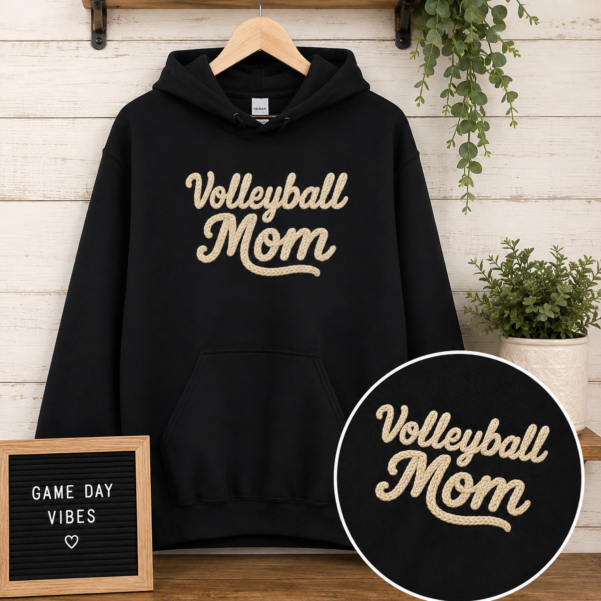 Volleyball Mom Faux Yarn Tees/Crewnecks/Hoodies