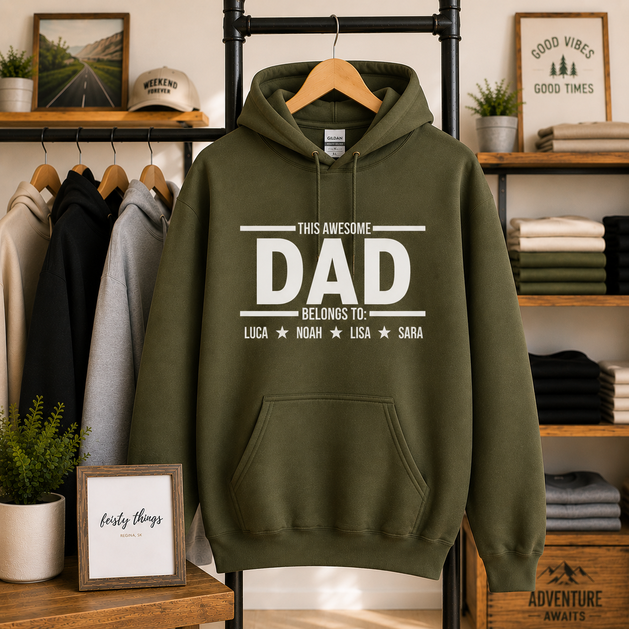 This Awesome Grandpa/Dad/Papa Belongs To Personalized Tees/Crewnecks/Hoodies