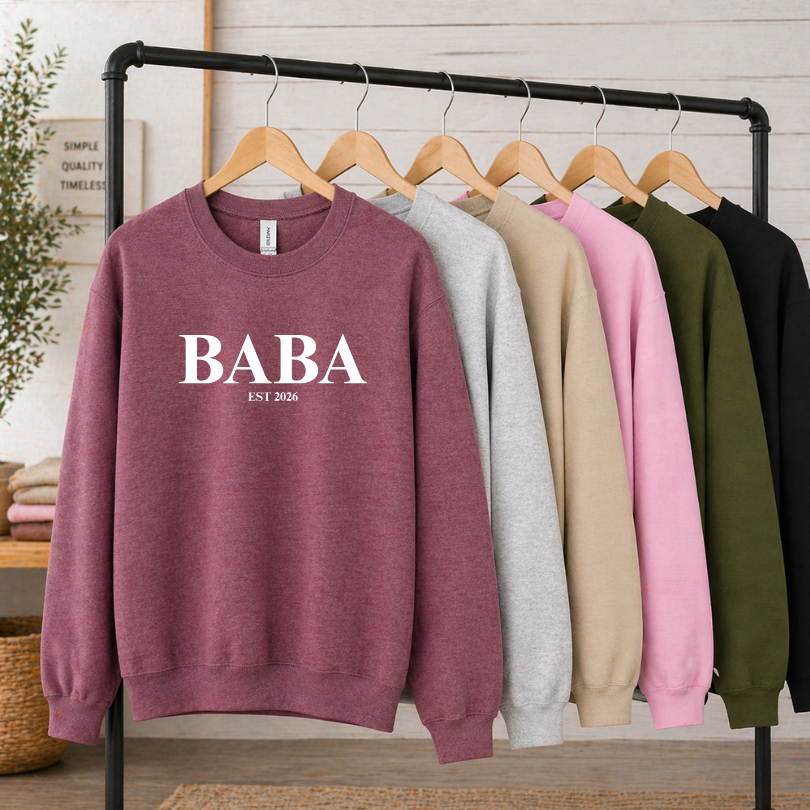 Grandma/Nana/Baba/Grammy EST 2026 Tees/Crewnecks/Hoodies