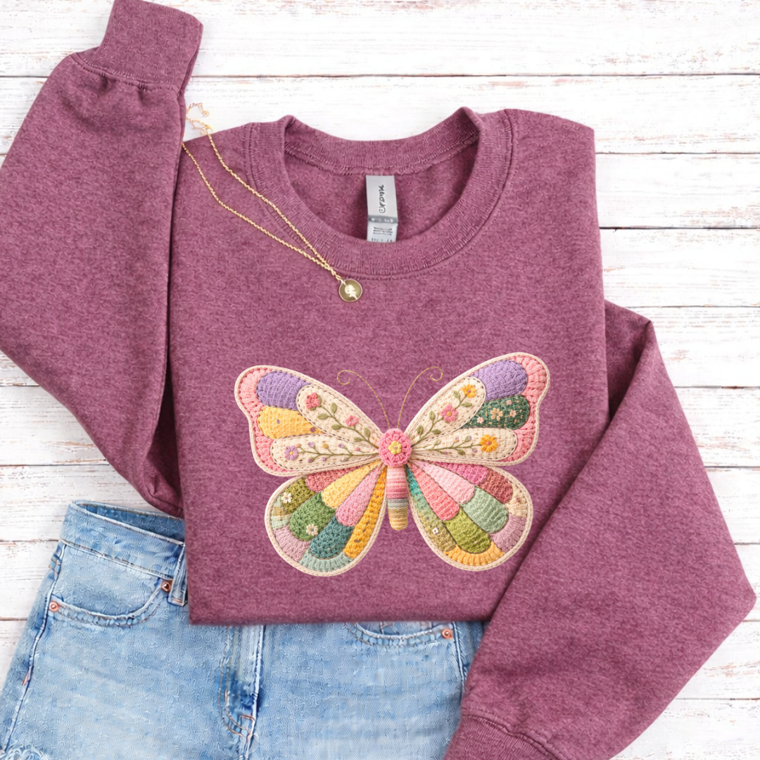 Faux Crochet Butterfly Tees/Crewnecks/Hoodies