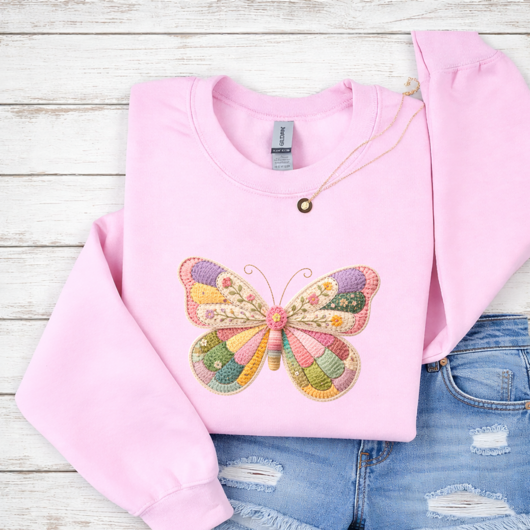 Faux Crochet Butterfly Tees/Crewnecks/Hoodies