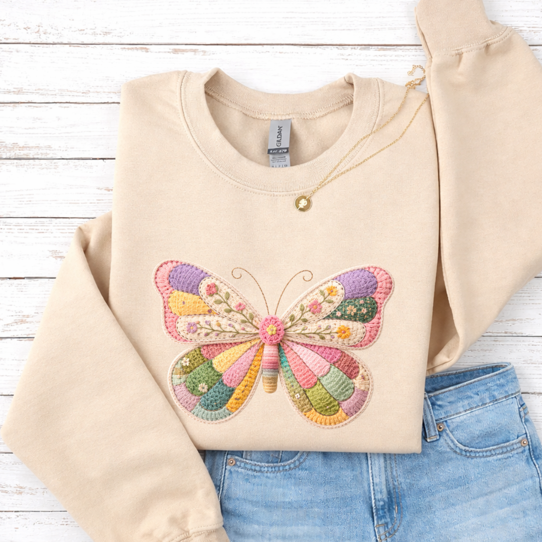 Faux Crochet Butterfly Tees/Crewnecks/Hoodies