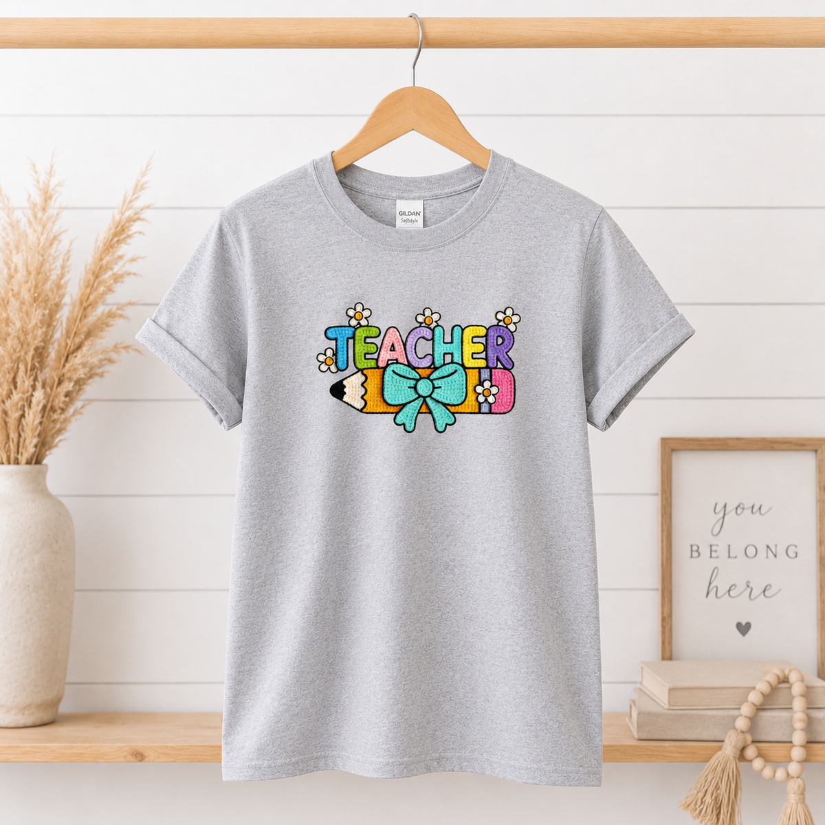 Teacher Faux Crochet Tees/Crewnecks/Hoodies
