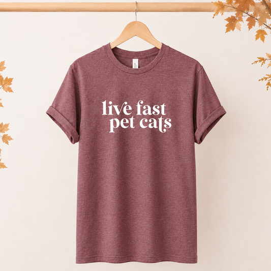 Live Fast Pet Cats Tees