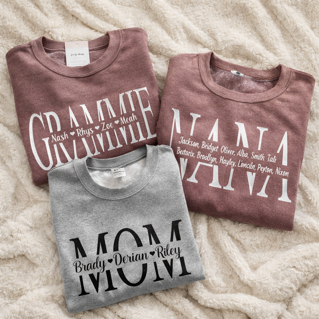 Mom - Grandma - Nana - Etc. Personalized Name Crewnecks