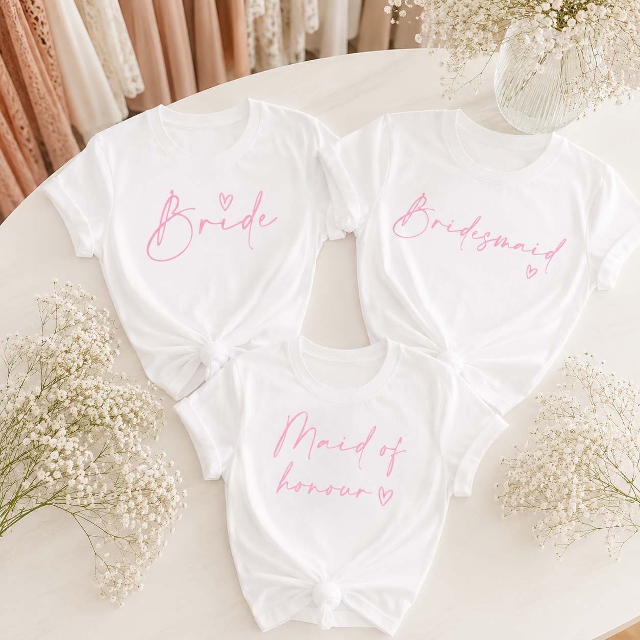 Bride, Bridesmaid + Maid of Honour Tees