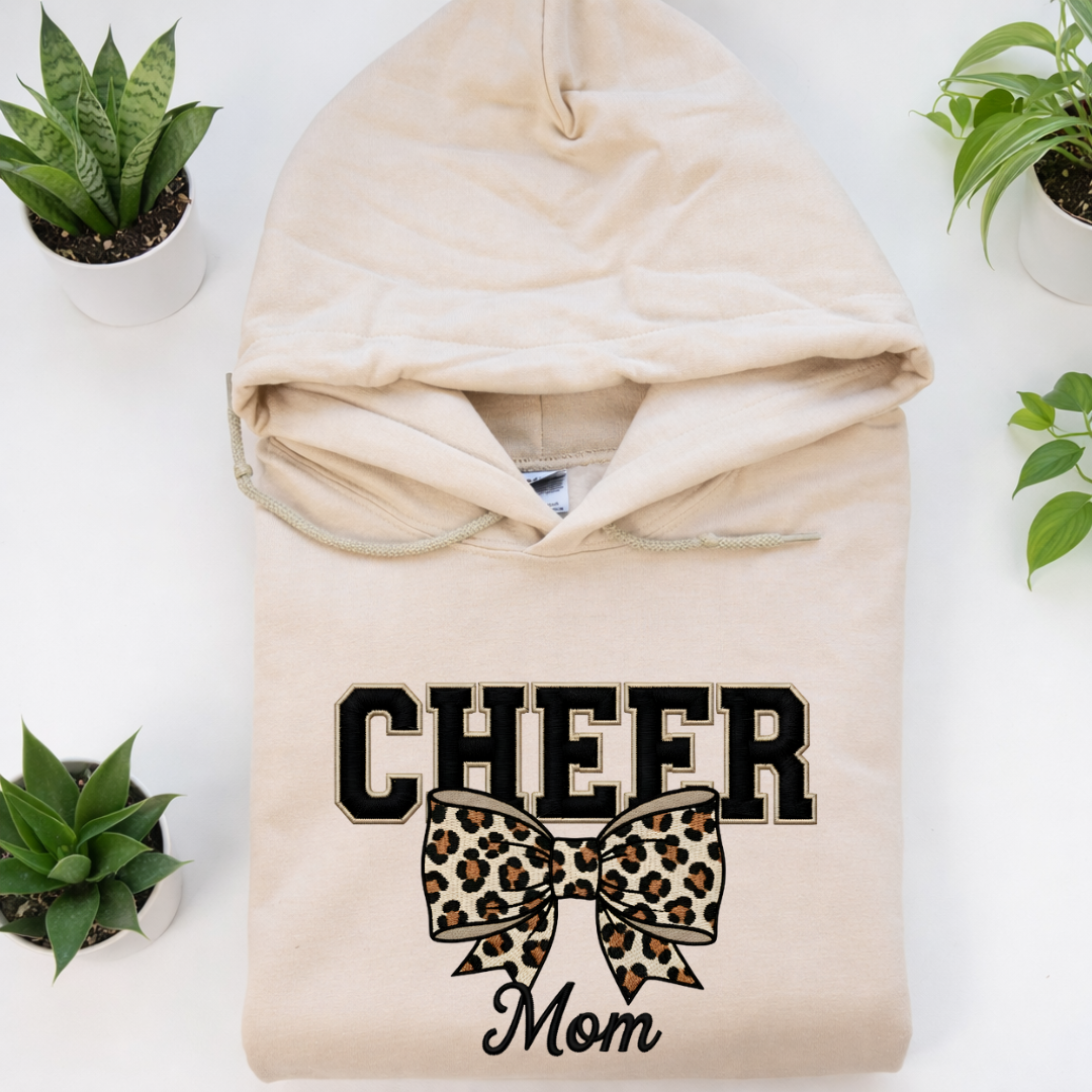 Cheer Mom Faux Embroidery Tees/Crewnecks/Hoodies