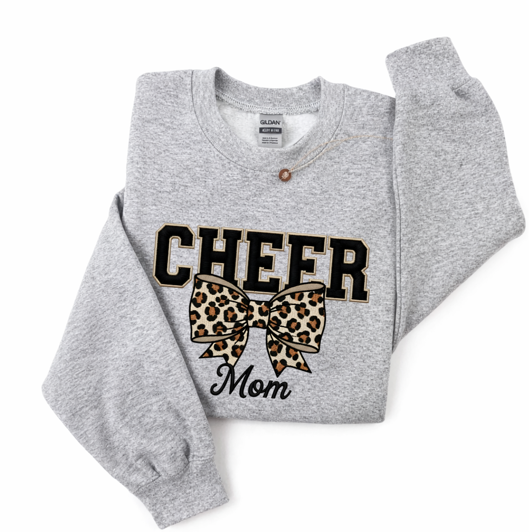 Cheer Mom Faux Embroidery Tees/Crewnecks/Hoodies