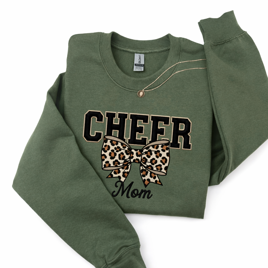 Cheer Mom Faux Embroidery Tees/Crewnecks/Hoodies