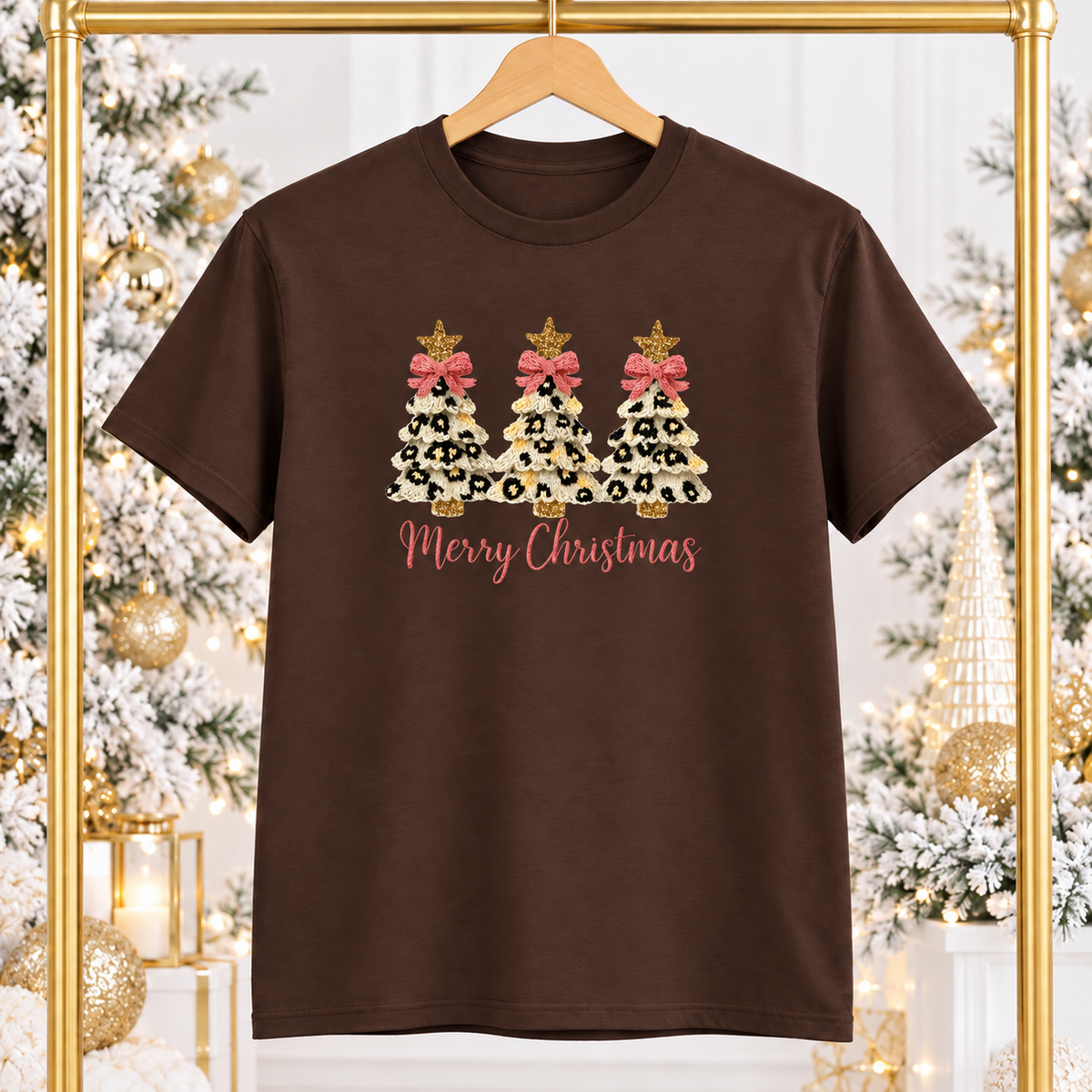 Leopard Print Trees Merry Christmas