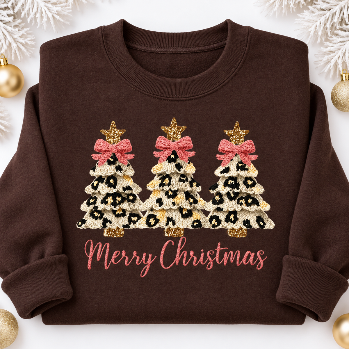 Leopard Print Trees Merry Christmas