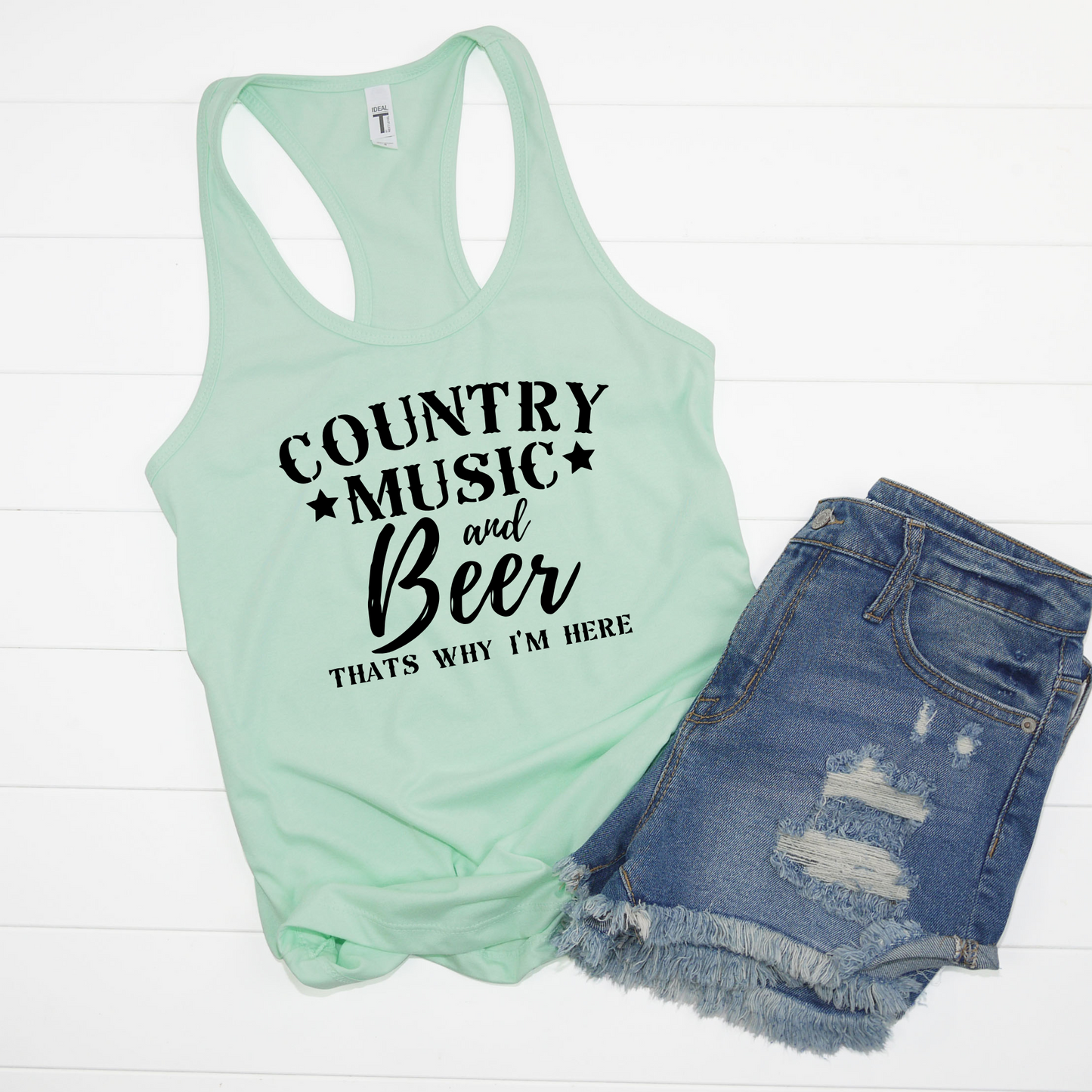 Country Music and Beer Racerback Tanks