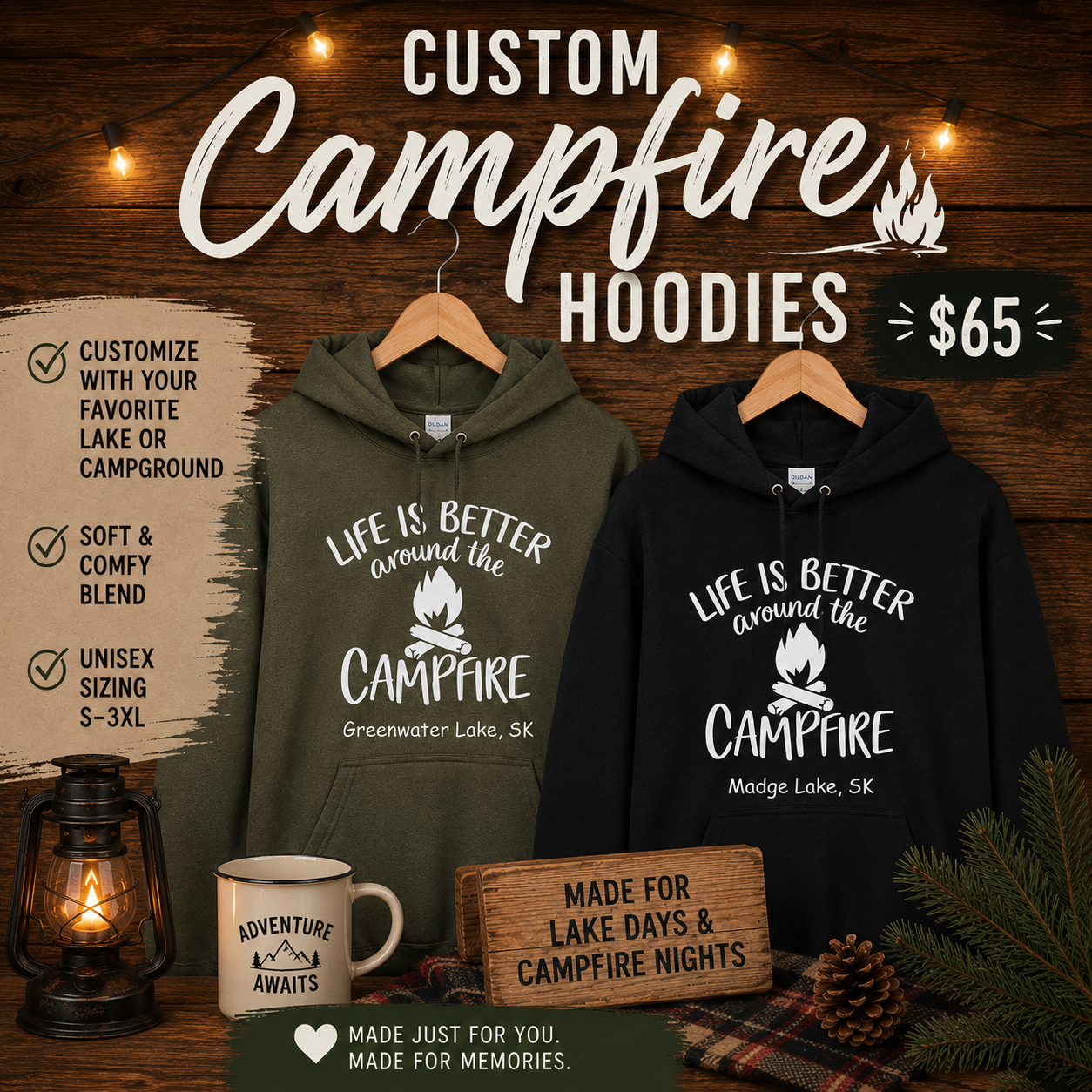 Life Is Better Around The Campfire Personalized Tees/Crewnecks/Hoodies
