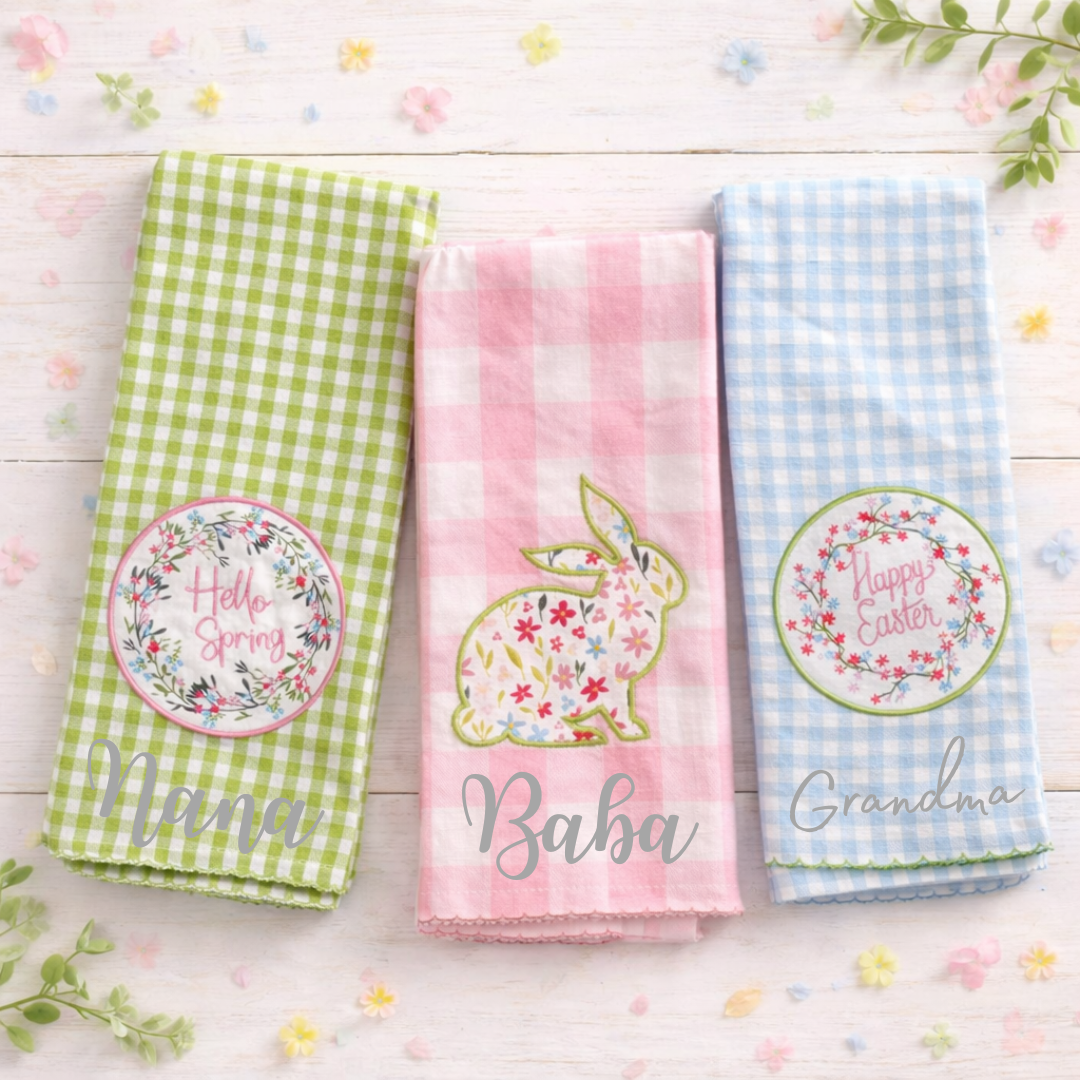 Personalized Easter Kitchen Dishcloth Decor