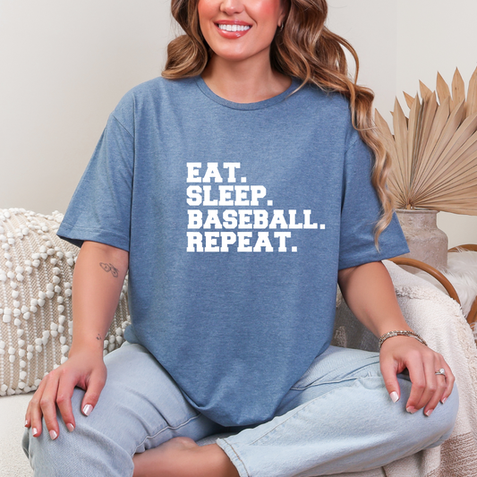 Eat Sleep Baseball Repeat Tees