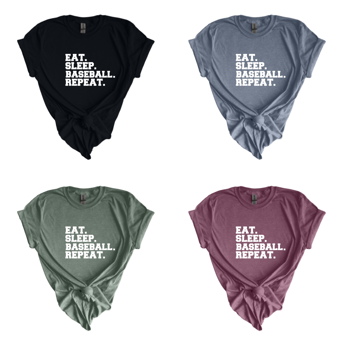 Eat Sleep Baseball Repeat Tees