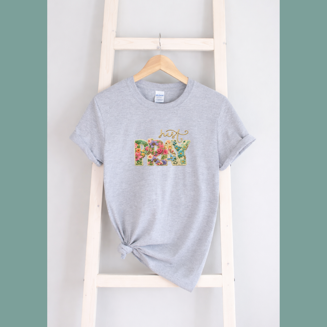 Faux Stitch Just Pray Tees/Crewnecks/Hoodies