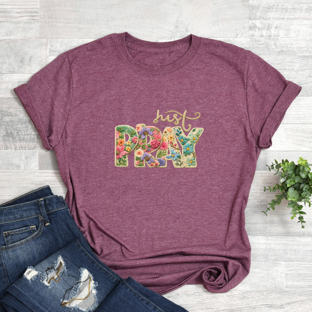 Faux Stitch Just Pray Tees/Crewnecks/Hoodies