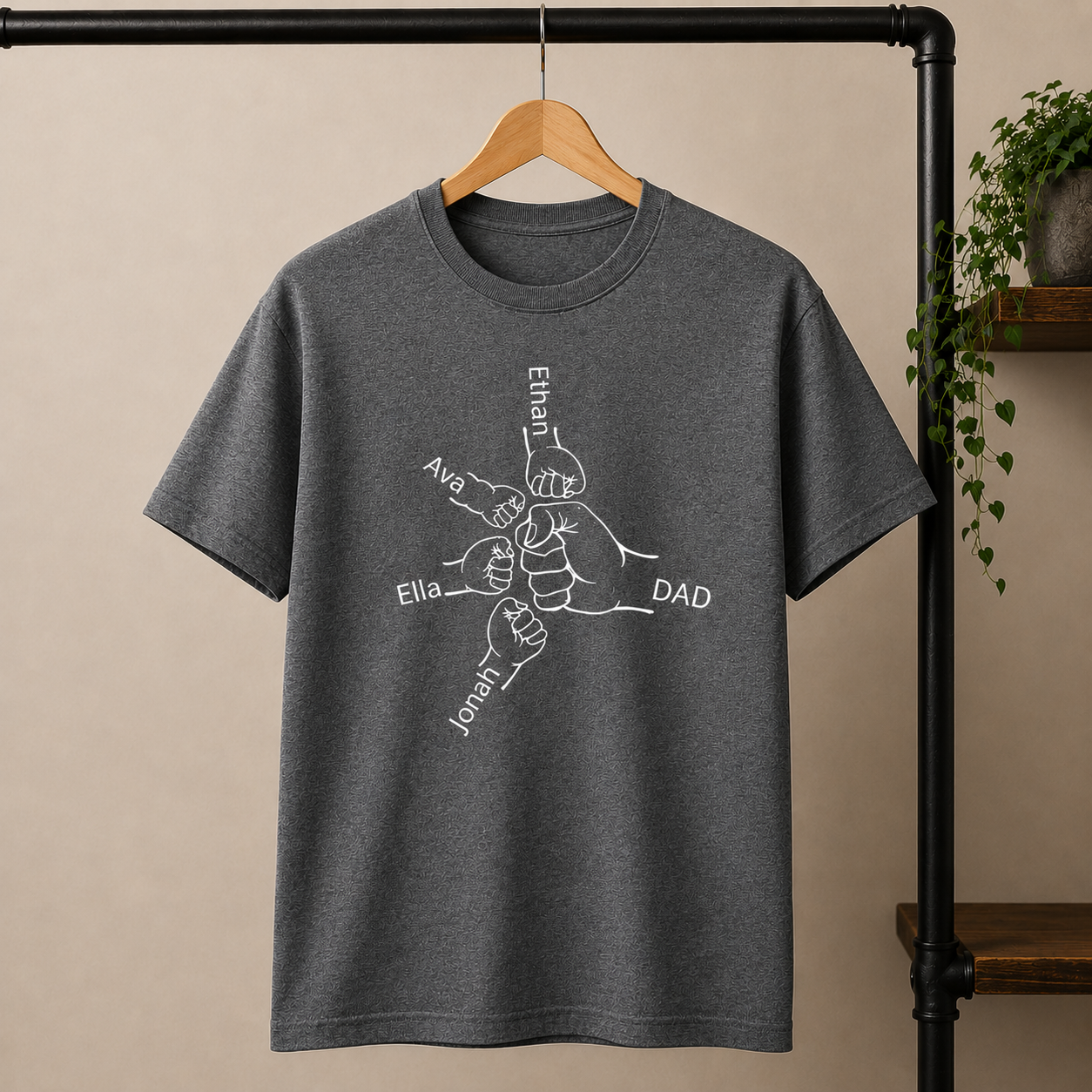 Fist Bump Dad/Grandpa/Papa, Etc. Personalized Tees/Crewnecks/Hoodies