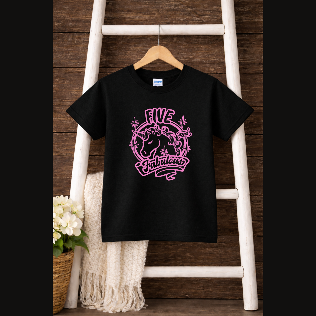 Five and Fabulous Birthday Kids Tees