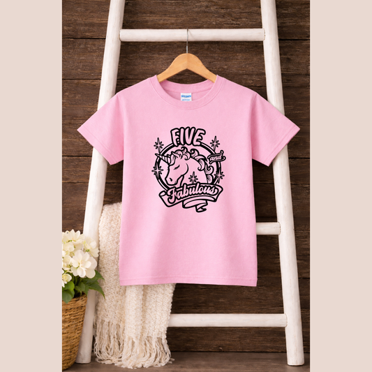Five and Fabulous Birthday Kids Tees