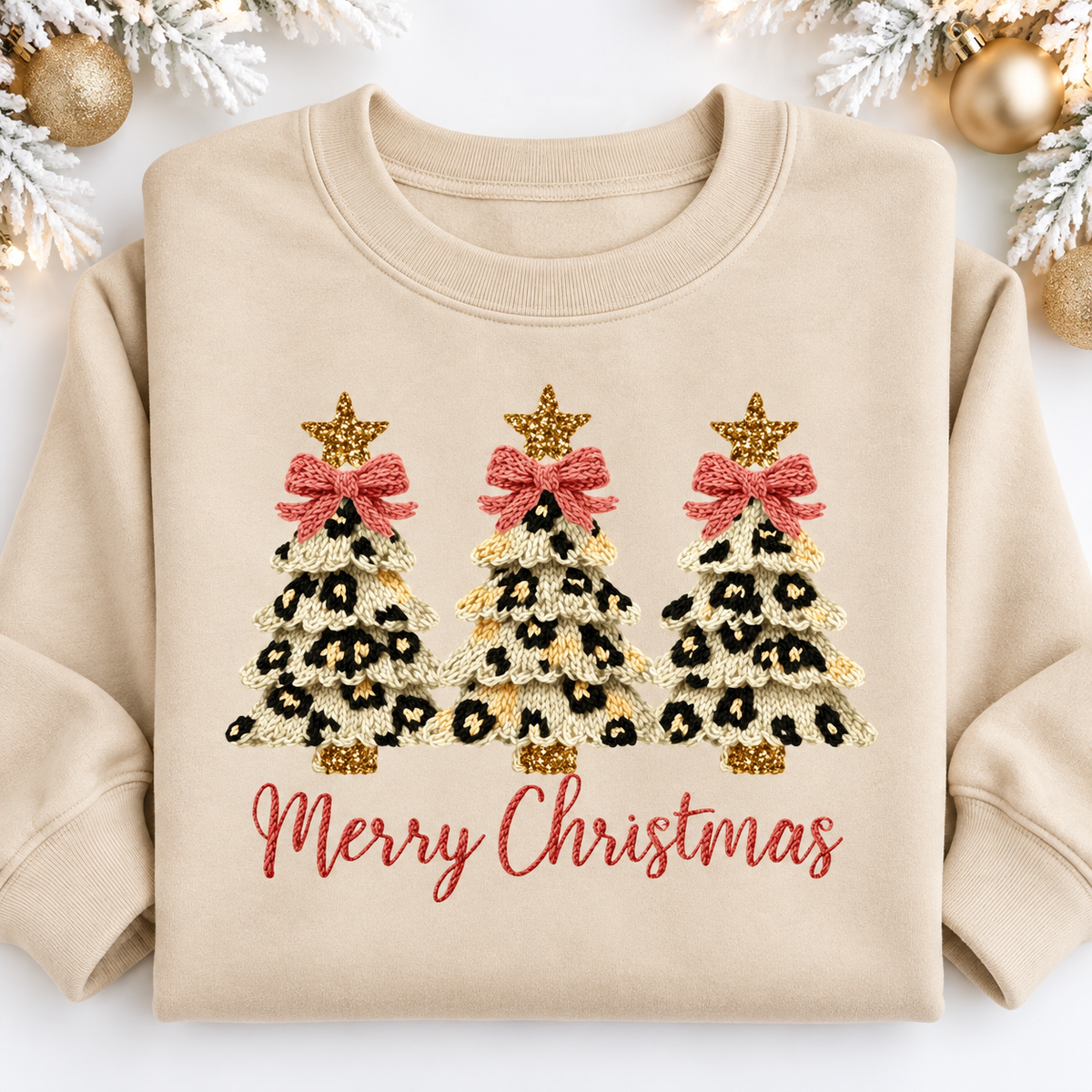 Leopard Print Trees Merry Christmas