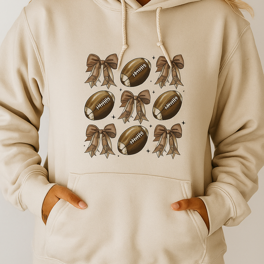 Football + Bows Crewnecks/Hoodies