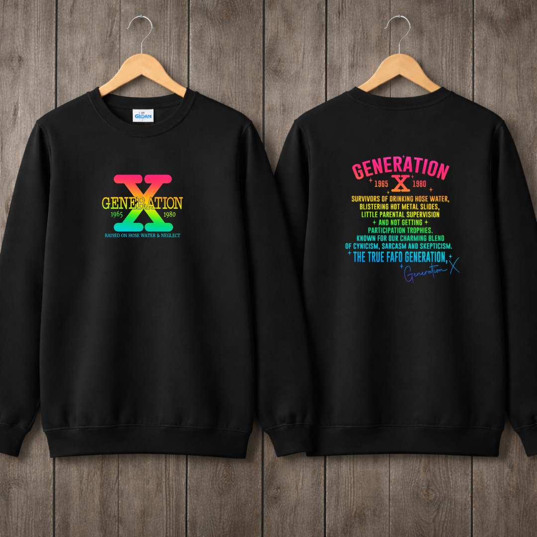 Gen X 2-Sided Tees/Crewnecks/Hoodies