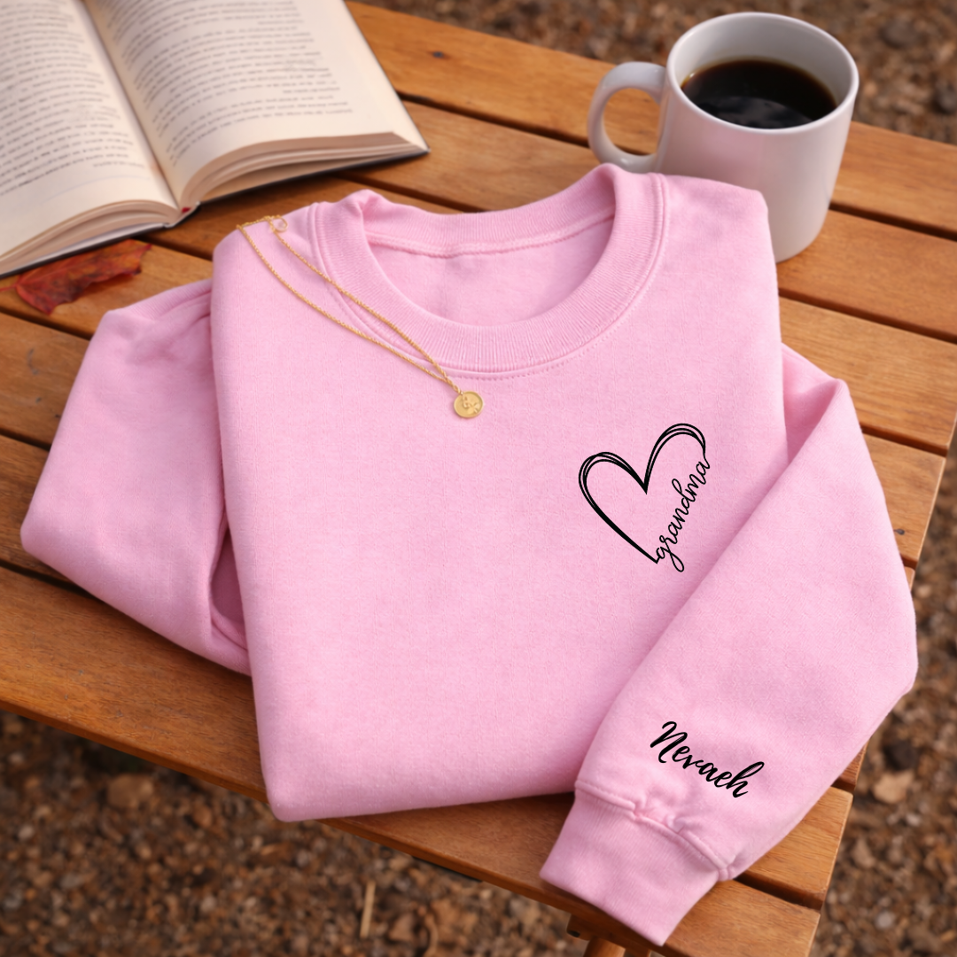 Heart + Names Personalized Crewnecks