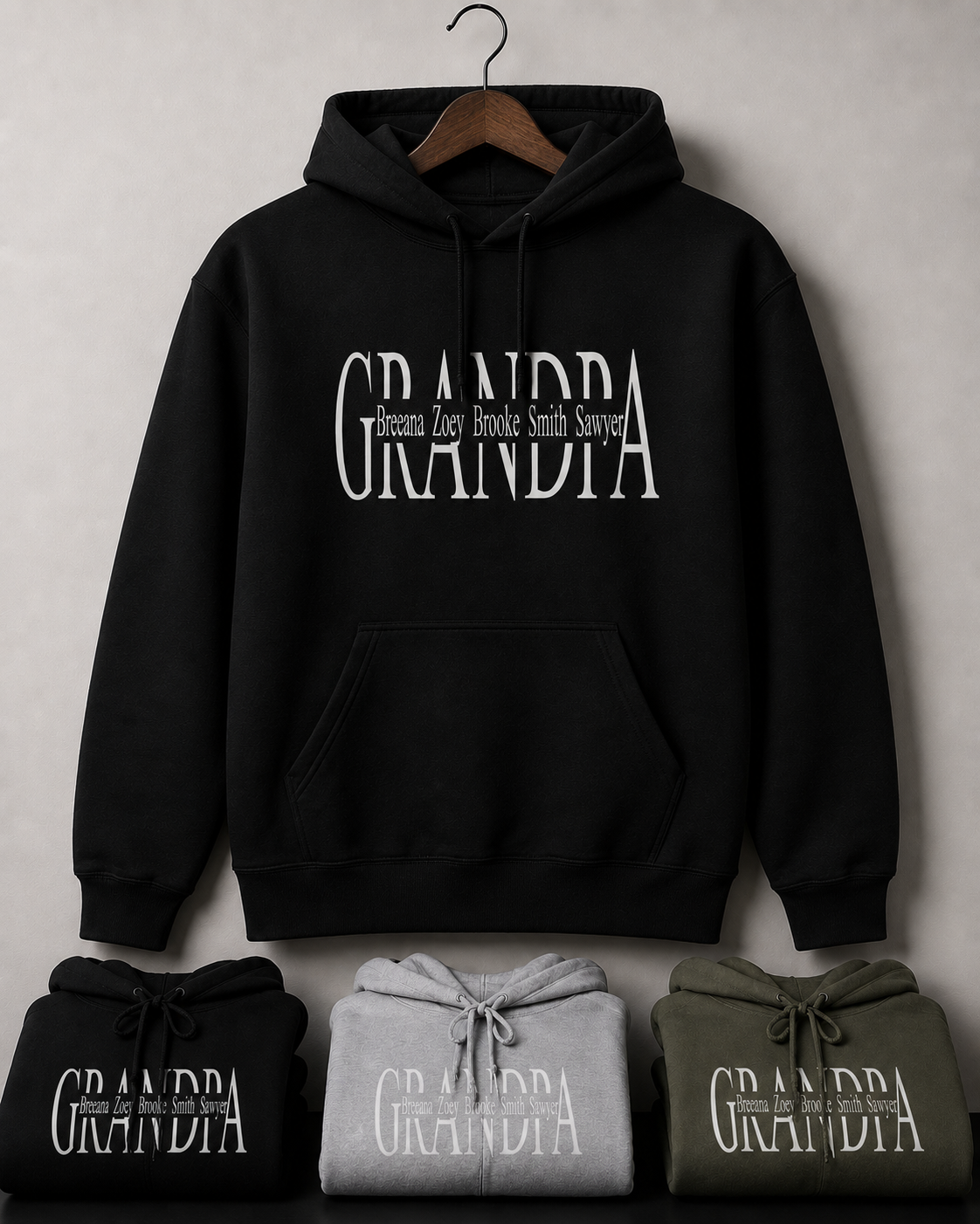 Dad/Grandpa/Papa, Etc. Personalized Tees/Crewnecks/Hoodies With Kids Names Added