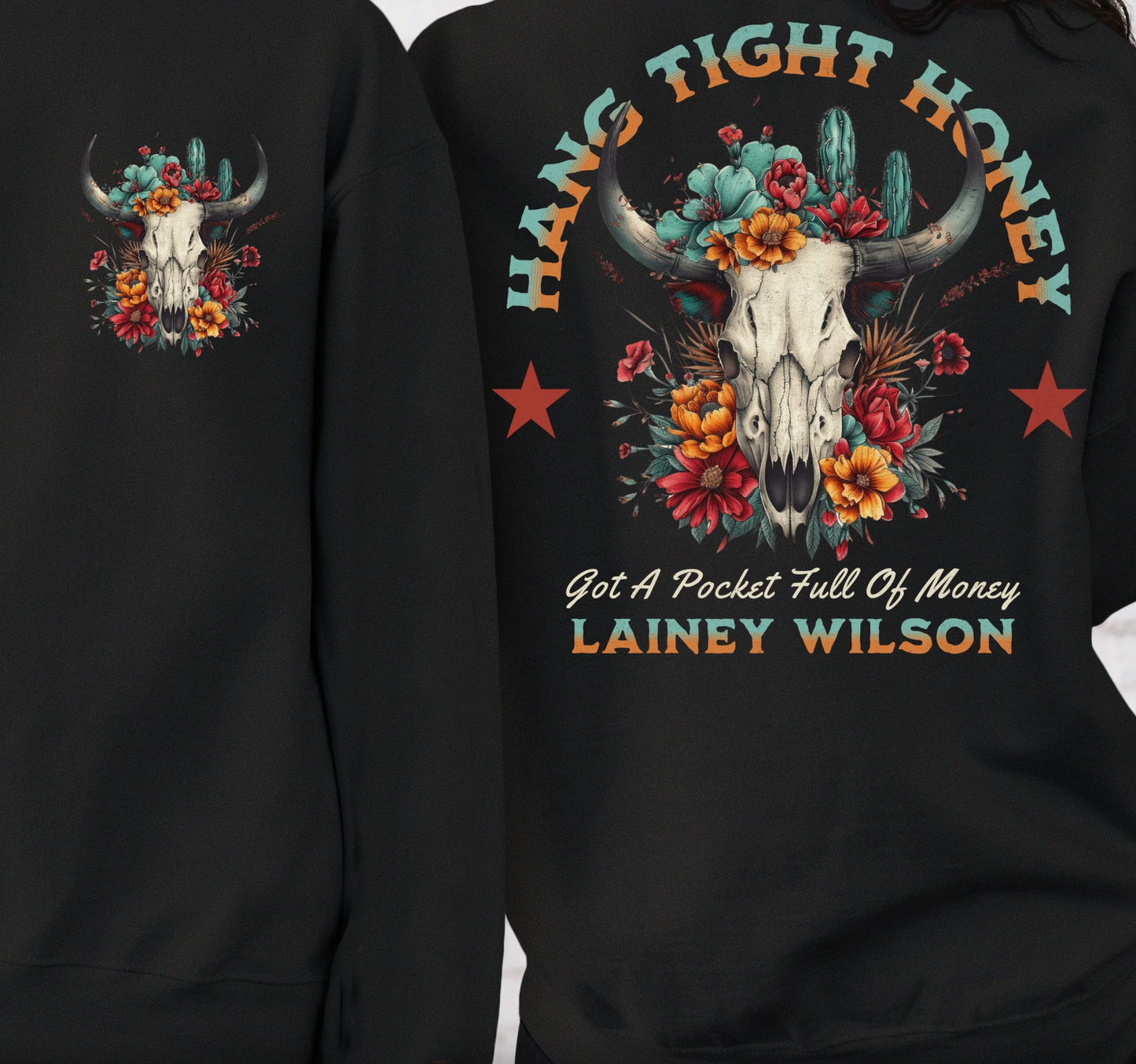 Lainey Wilson Hang Tight Honey 2-Sided Hoodies