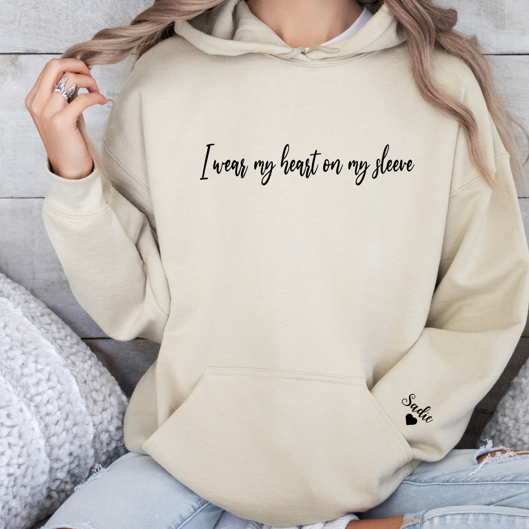 I Wear My Heart on my Sleeve Personalized Hoodies