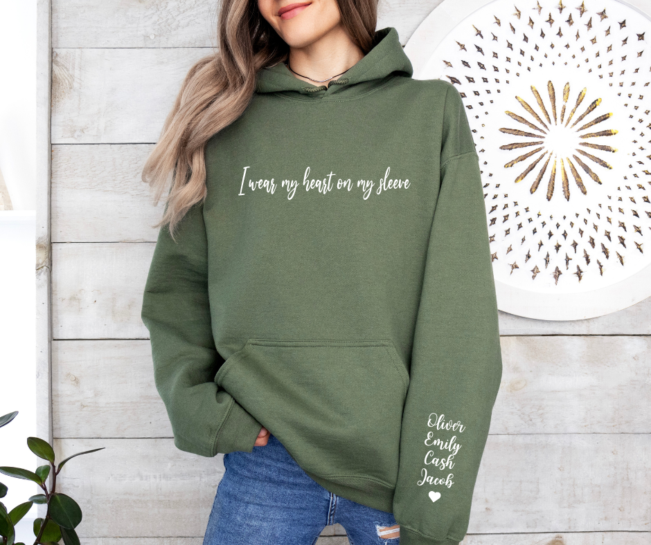 I Wear My Heart on my Sleeve Personalized Hoodies