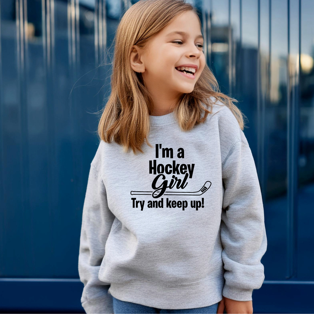 I'm a Hockey Girl Kids Tees/Crewnecks/Hoodies