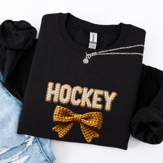 Hockey Faux Yarn Tees/Crewnecks/Hoodies