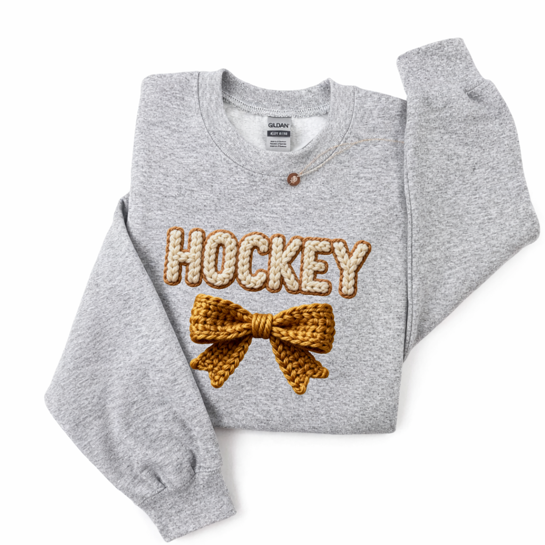 Hockey Faux Yarn Tees/Crewnecks/Hoodies