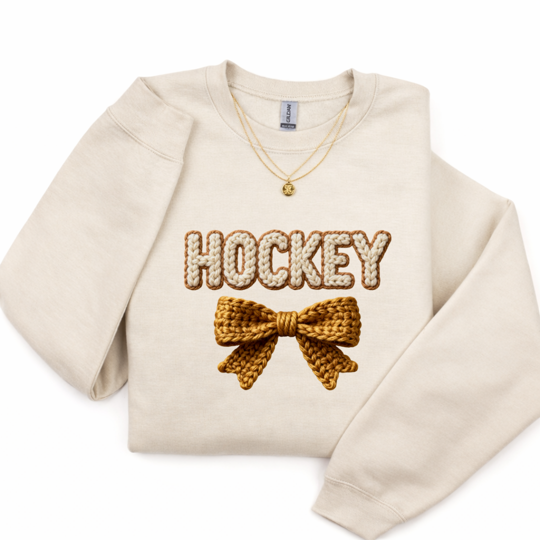Hockey Faux Yarn Tees/Crewnecks/Hoodies