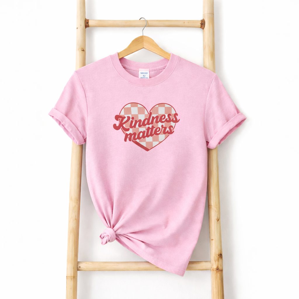 Kindness Matters Youth Checkered Heart Tees
